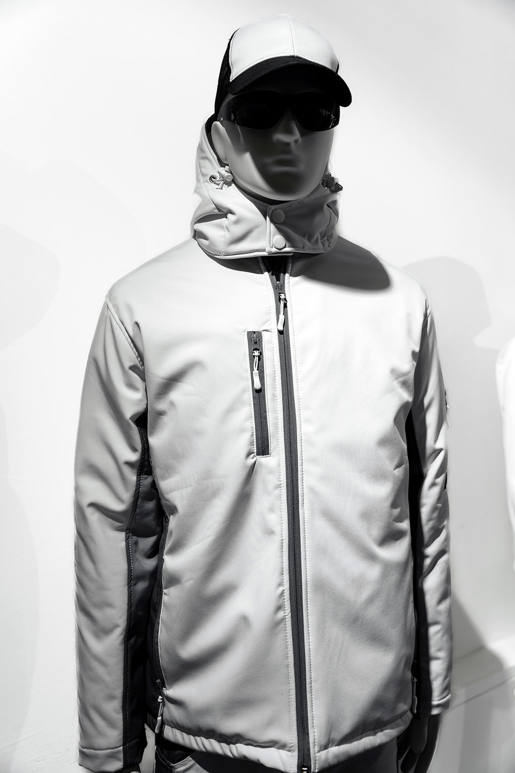 Winter Softshell Jacket Lined White/Gray