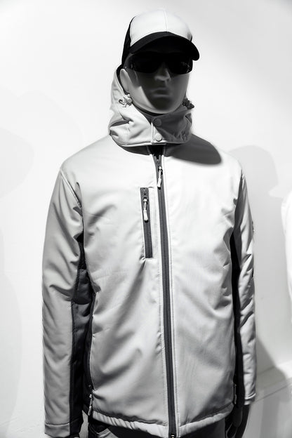 Winter Softshelljacke gefüttert Weiß/Grau
