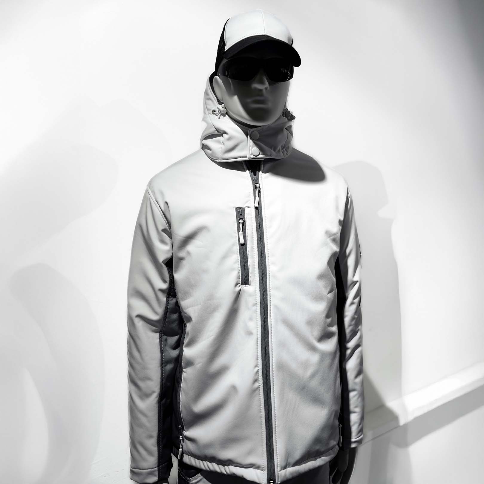 Winter Softshelljacke gefüttert Weiß/Grau - YURT-TEX KG