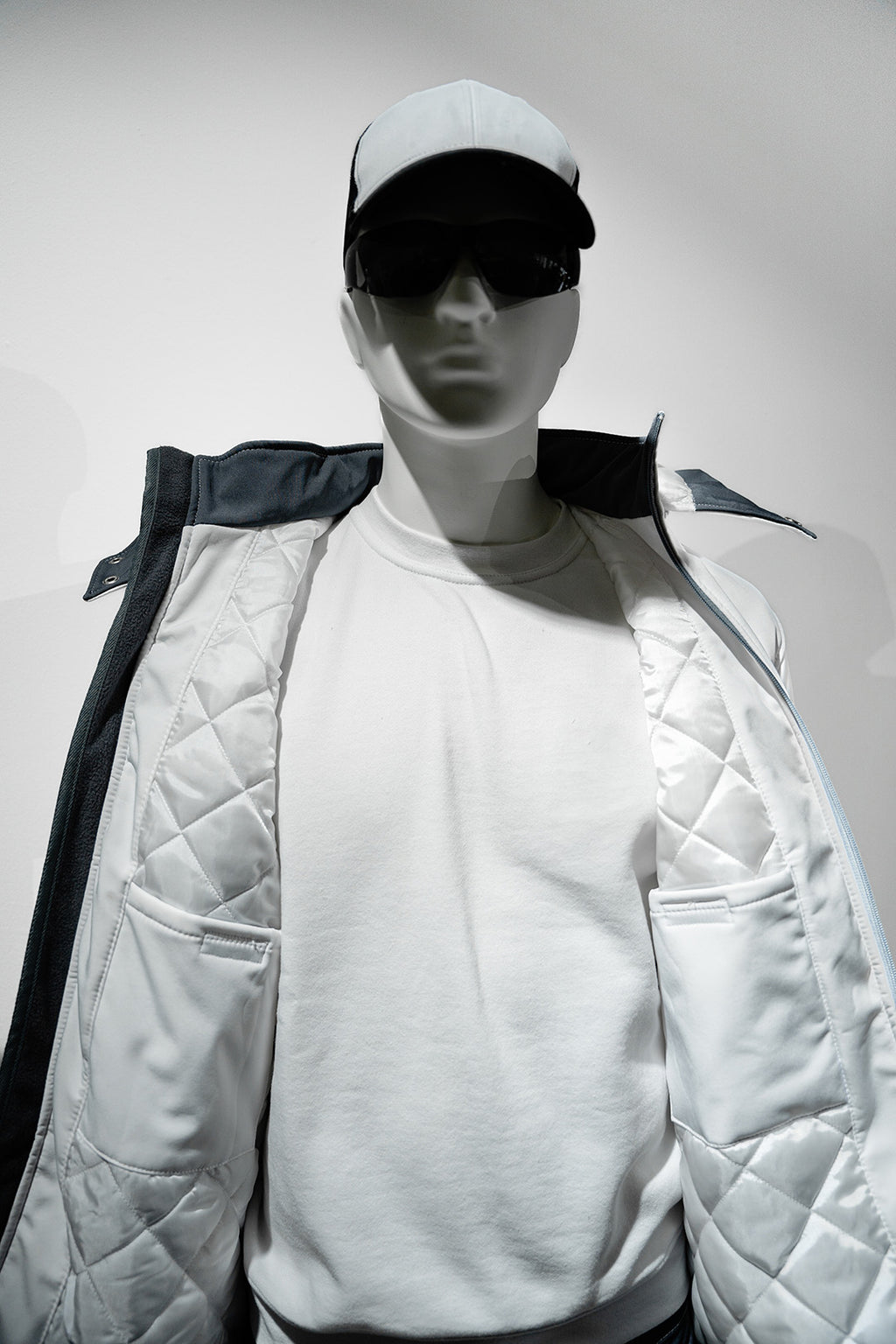 Winter Softshell Jacket Lined White/Gray