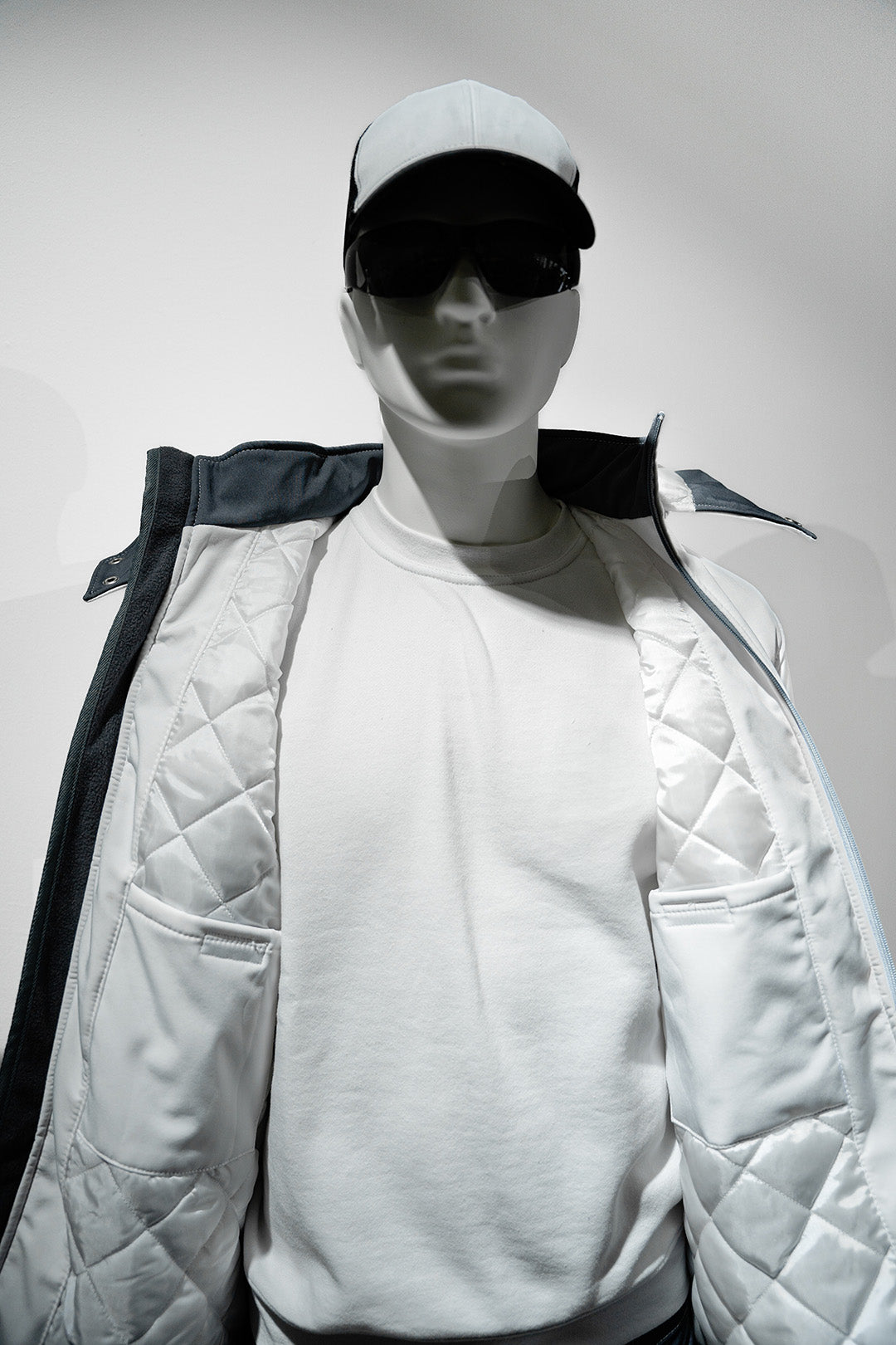 Winter Softshelljacke gefüttert Weiß/Grau