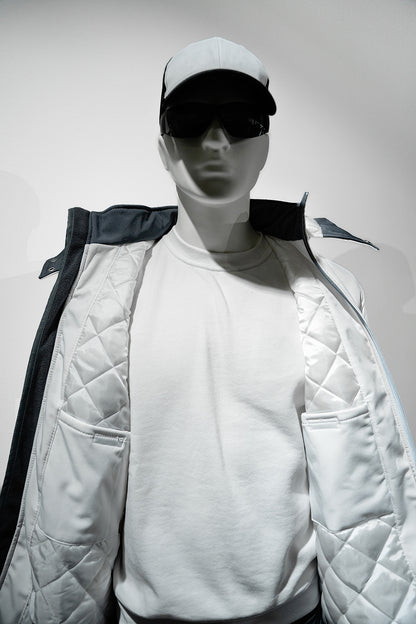 Winter Softshelljacke gefüttert Weiß/Grau