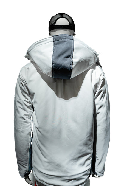 Winter Softshelljacke gefüttert Weiß/Grau