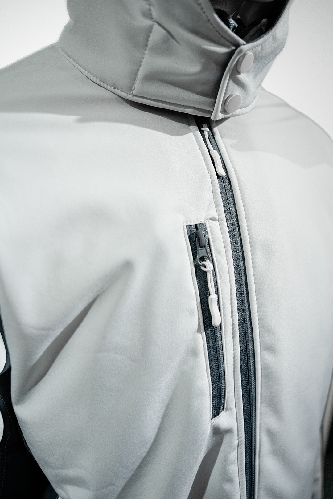 Winter Softshell Jacket Lined White/Gray
