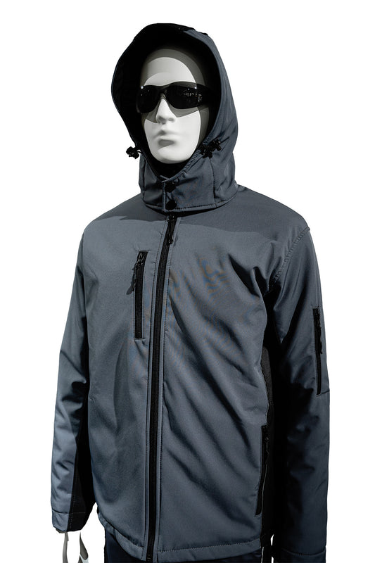 Winter Softshelljacke gefüttert Grau/Schwarz