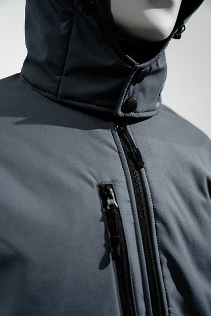 Winter Softshelljacke gefüttert Grau/Schwarz