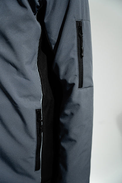 Winter Softshelljacke gefüttert Grau/Schwarz