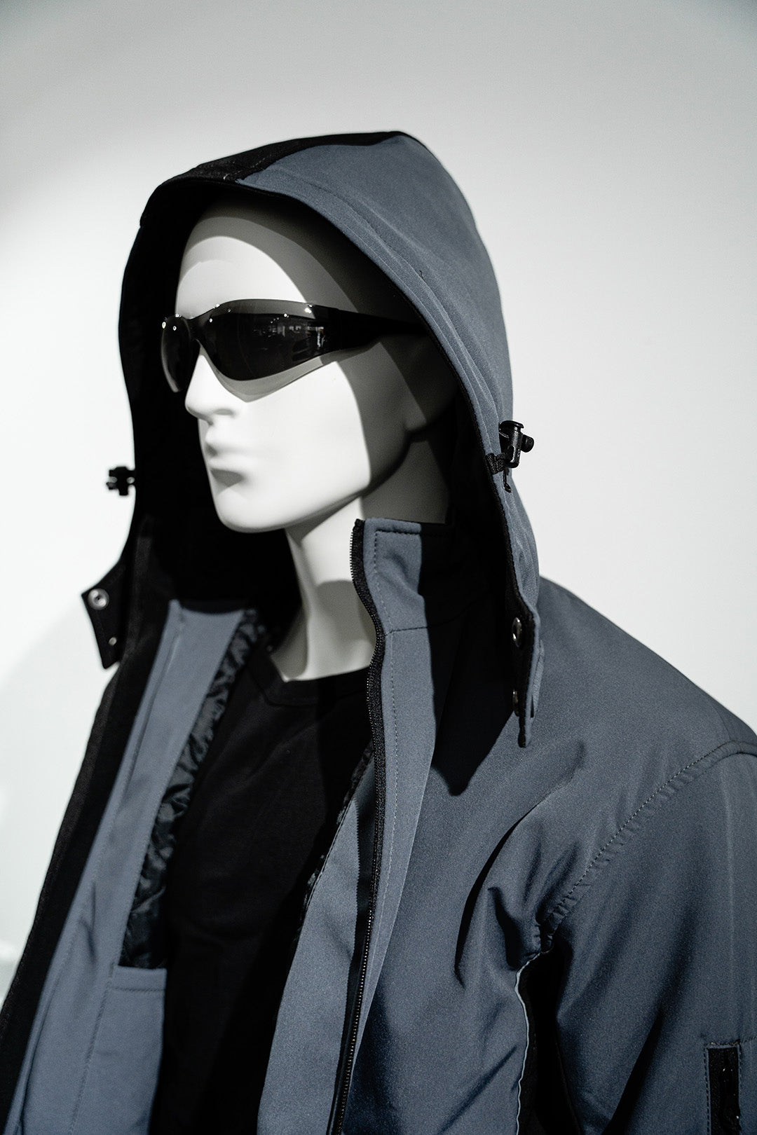 Winter Softshelljacke gefüttert Grau/Schwarz
