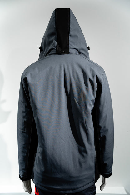 Winter Softshelljacke gefüttert Grau/Schwarz