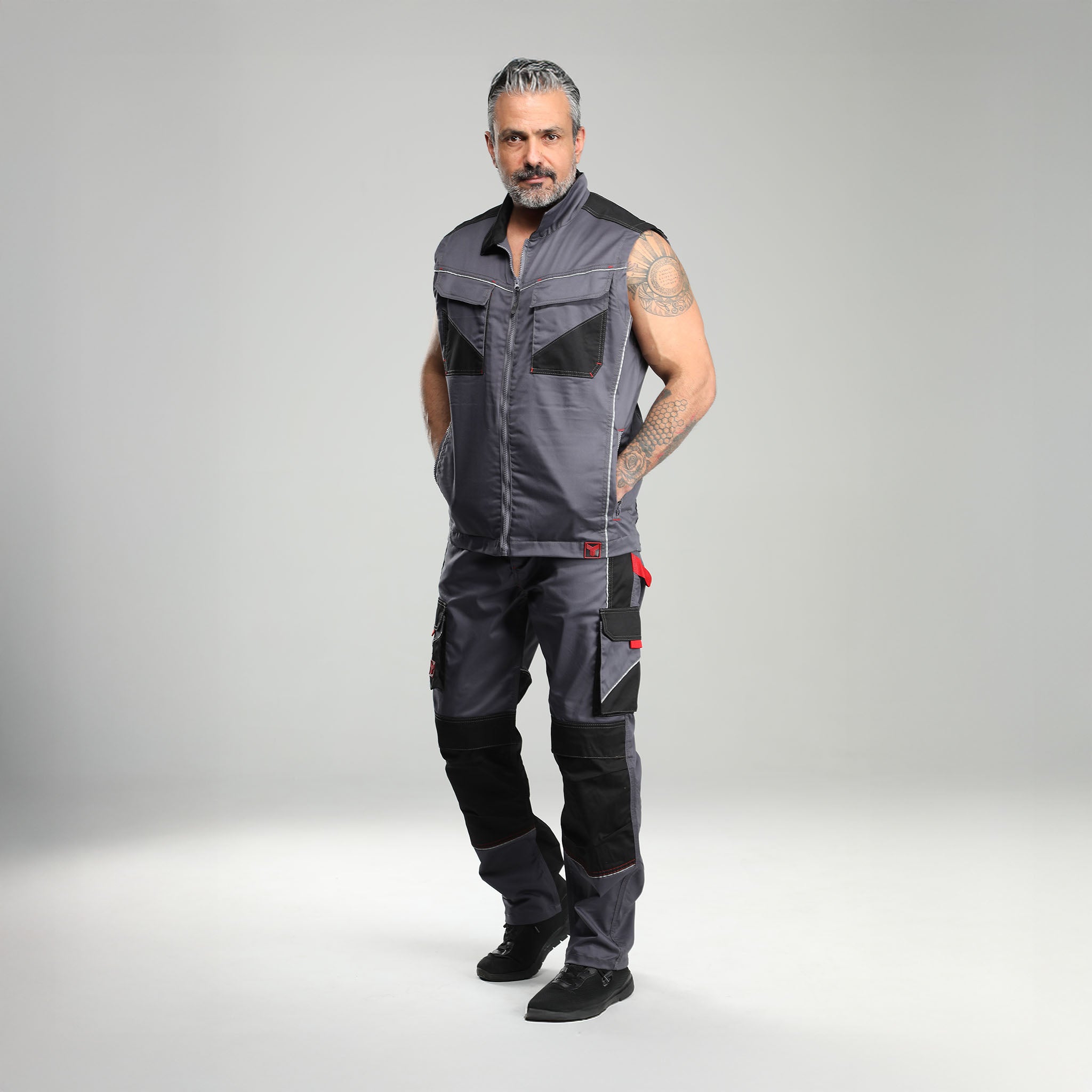 Arbeitshose Stretch Grau/Schwarz