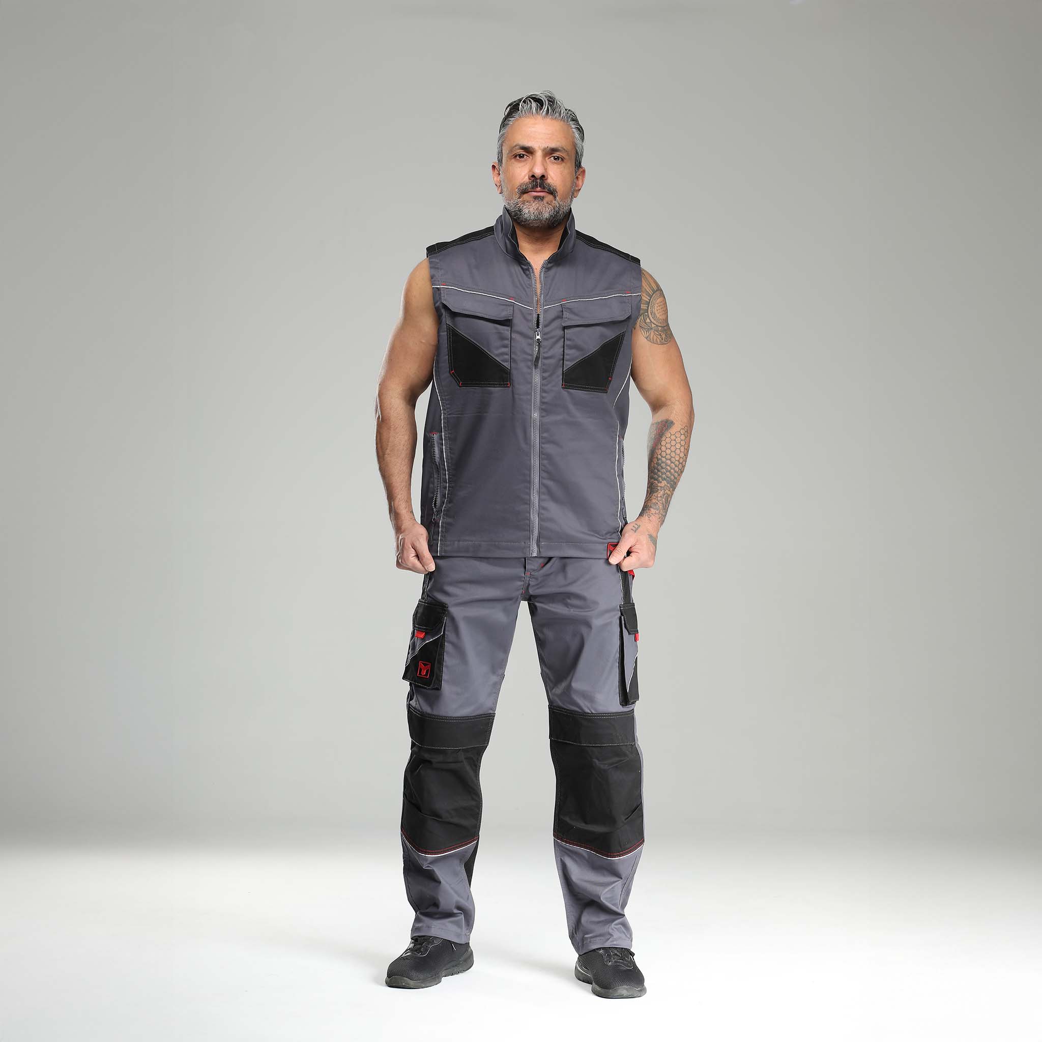 Arbeitshose Stretch Grau/Schwarz