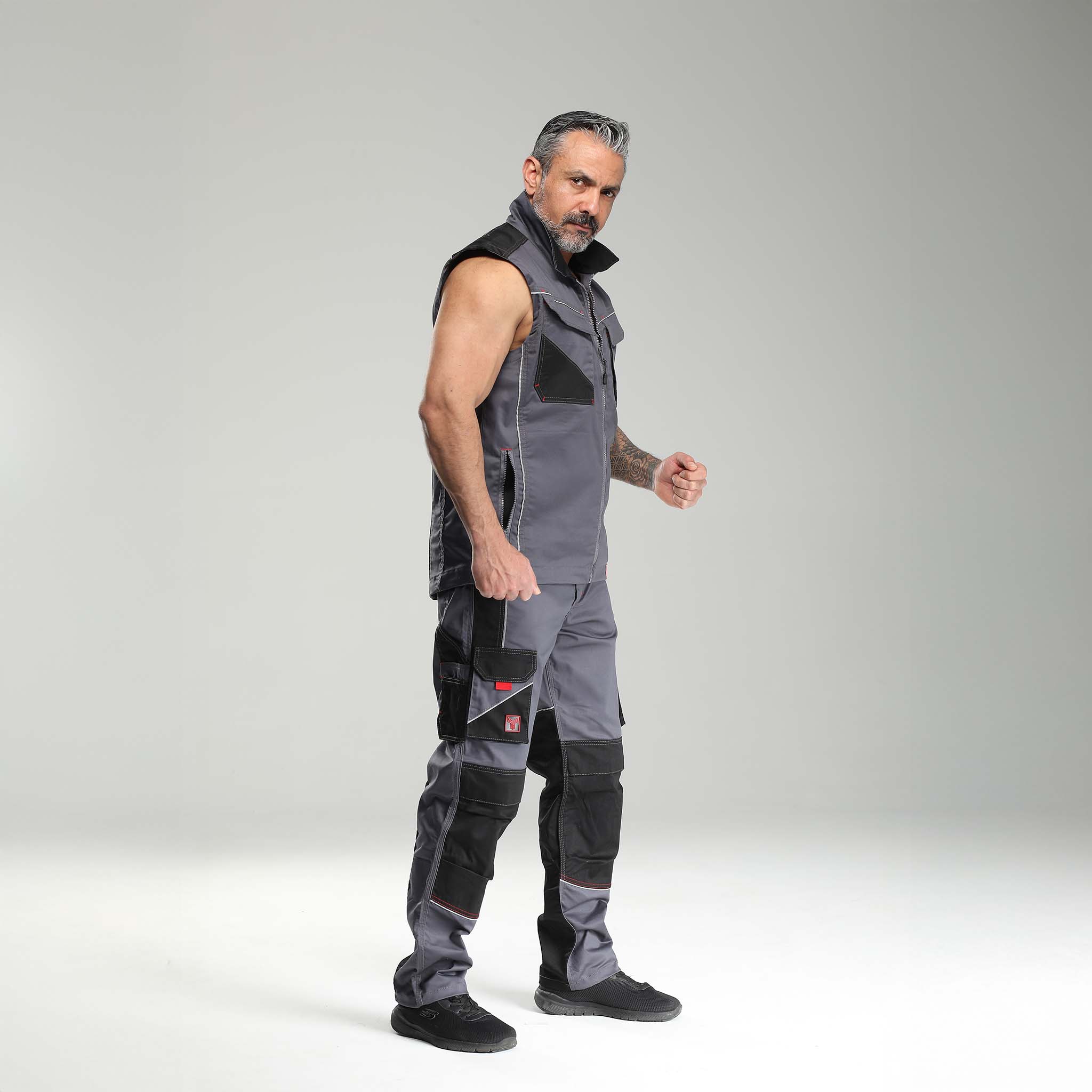 Arbeitshose Stretch Grau/Schwarz