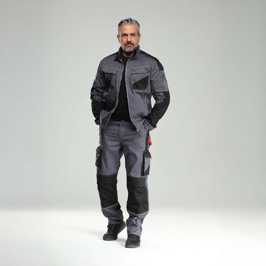 Thermohose gefüttert Grau/Schwarz