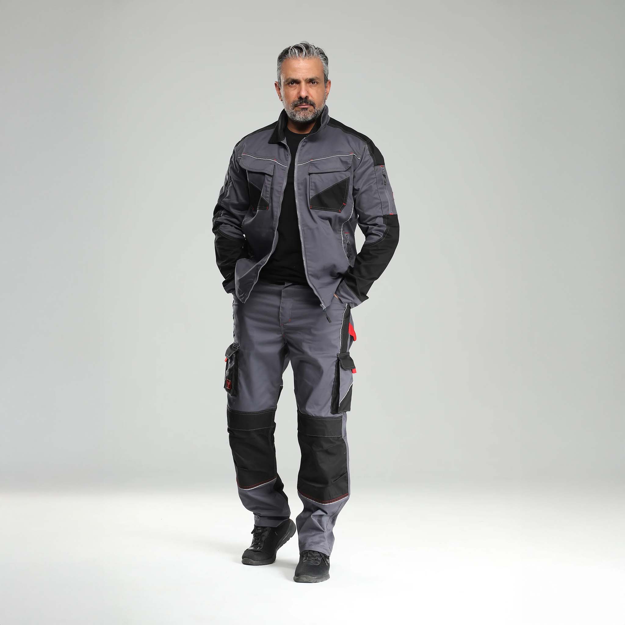 Thermohose Elastisch Grau/Schwarz