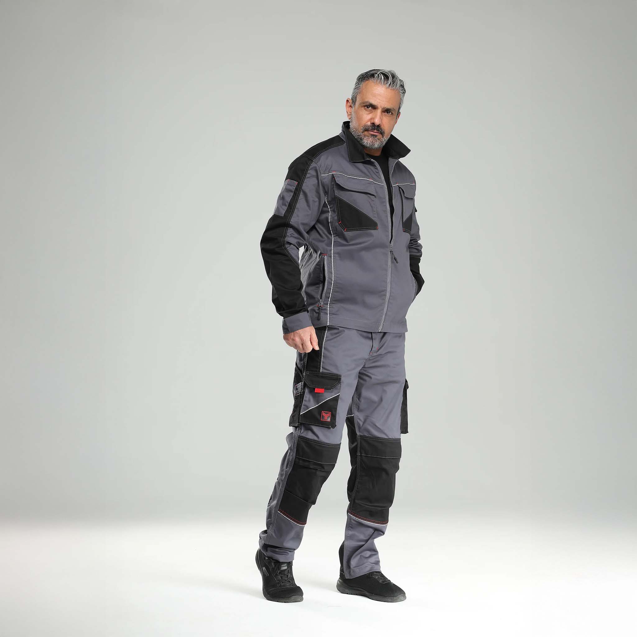 Thermohose Elastisch Grau/Schwarz