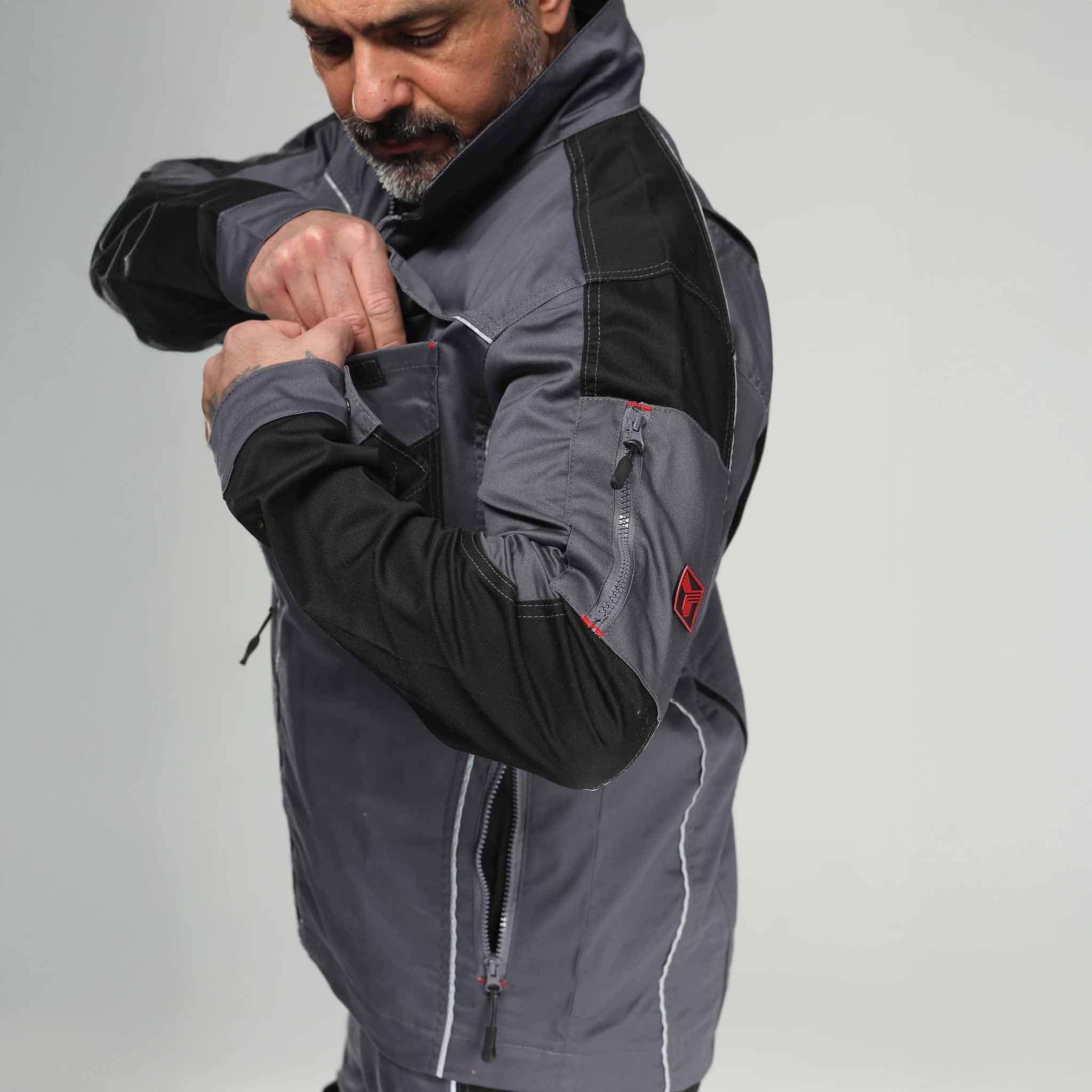 Bundjacke Stretch Grau/Schwarz