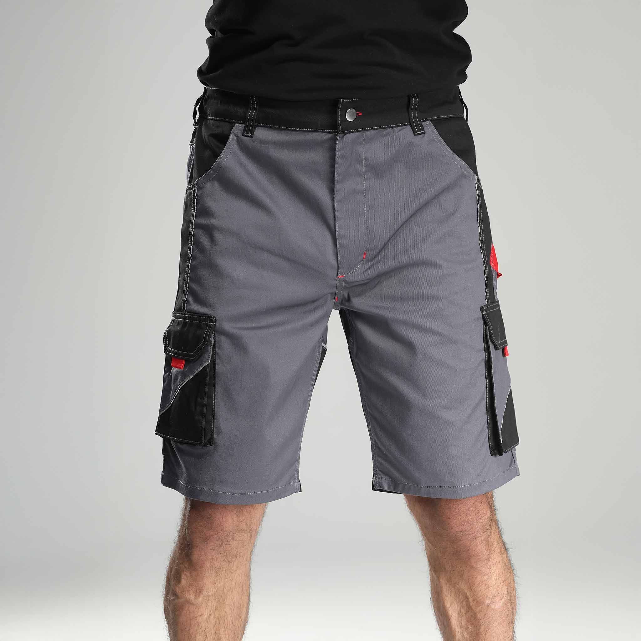 Arbeitshose Stretch Kurz Grau/Schwarz
