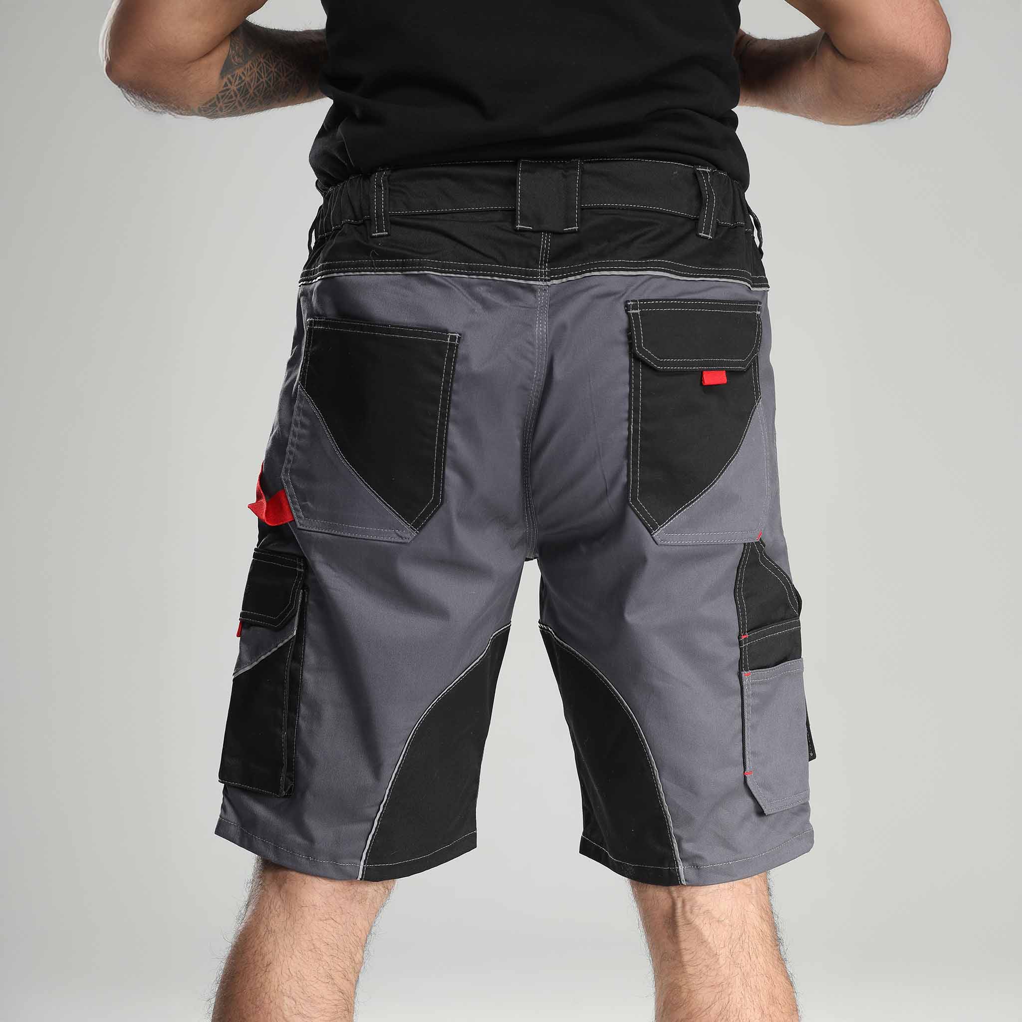 Arbeitshose Stretch Kurz Grau/Schwarz