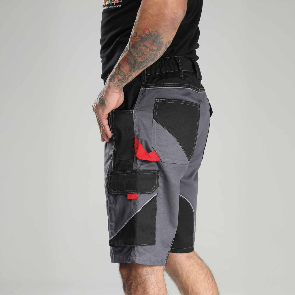 Arbeitshose Stretch Kurz Grau/Schwarz