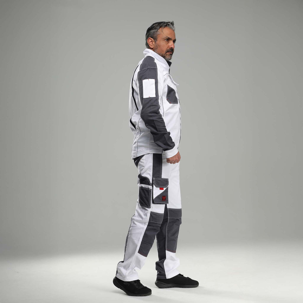 Bundjacke Stretch Weiß/Grau