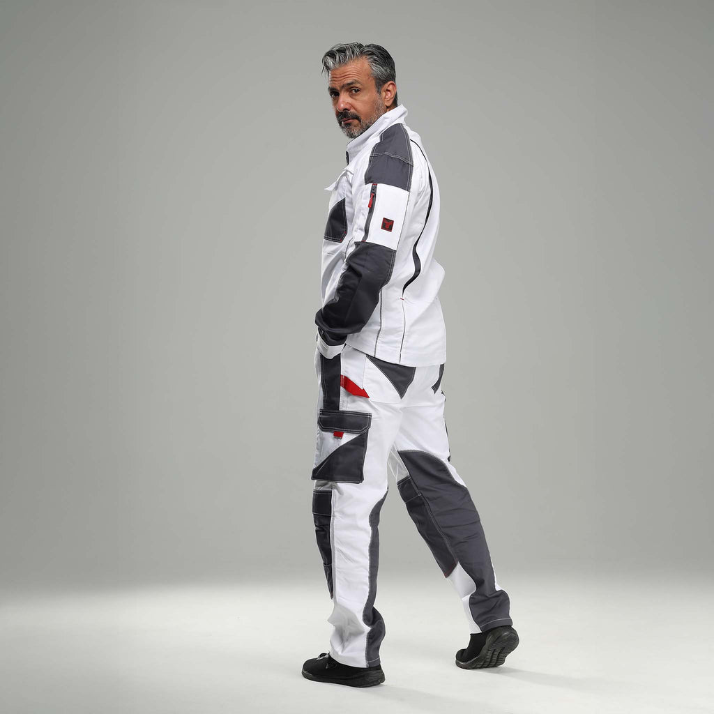 Bundjacke Stretch Weiß/Grau