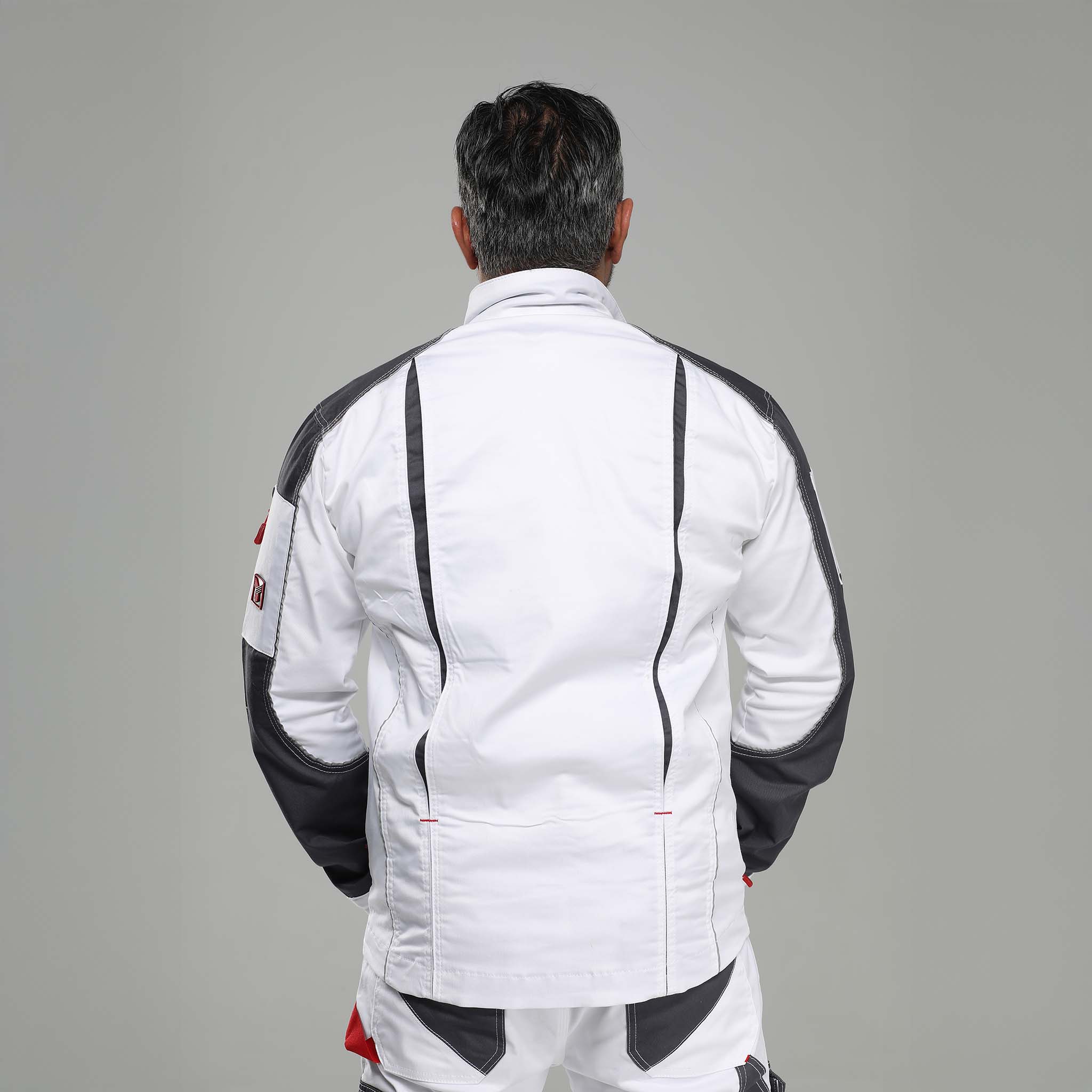 Bundjacke Stretch Weiß/Grau