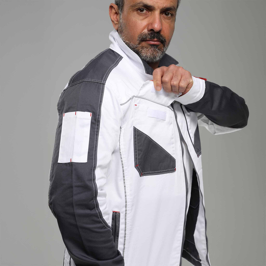 Bundjacke Stretch Weiß/Grau