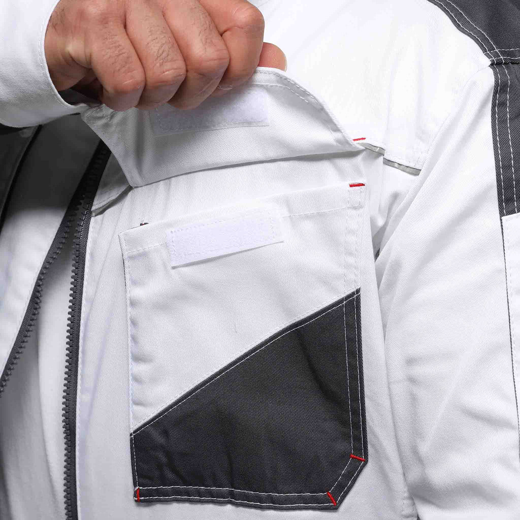 Bundjacke Stretch Weiß/Grau