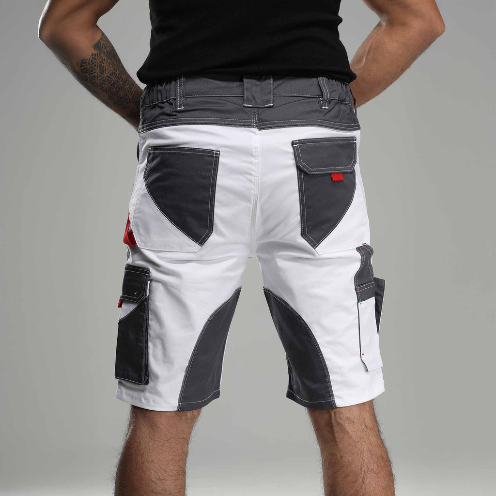 Arbeitshose Stretch Kurz Weiß/Grau