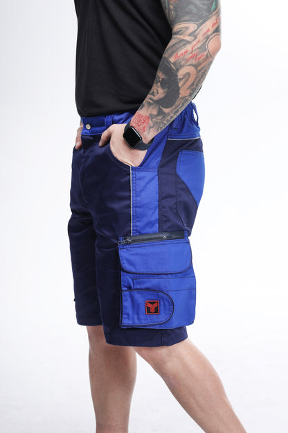 Elastische Bundhose kurz marine/blau