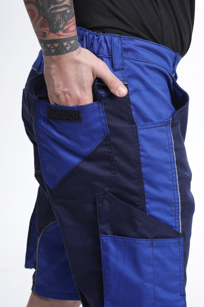 Elastische Bundhose kurz marine/blau