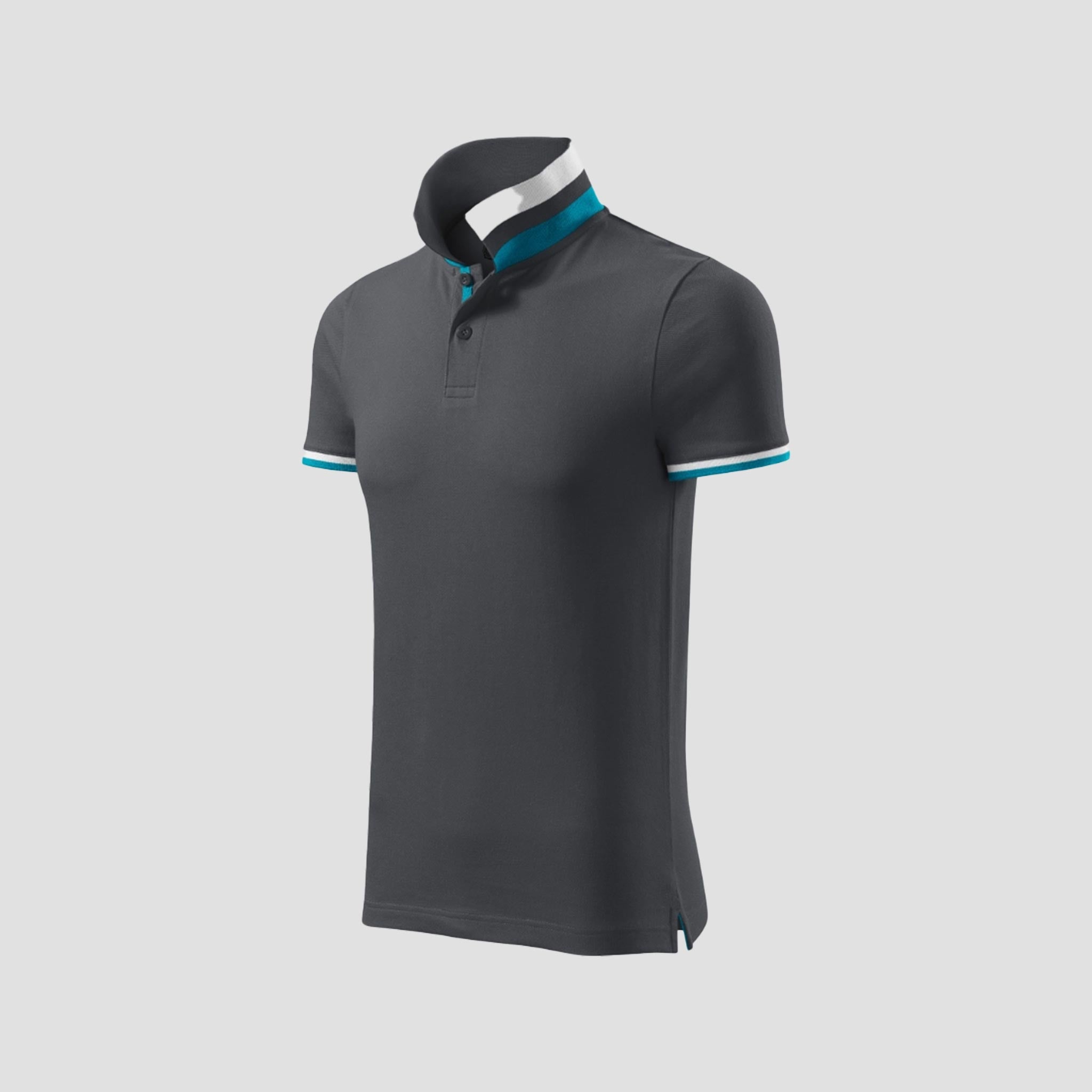 Polo shirt with contrast stripes COLLAR UP 256