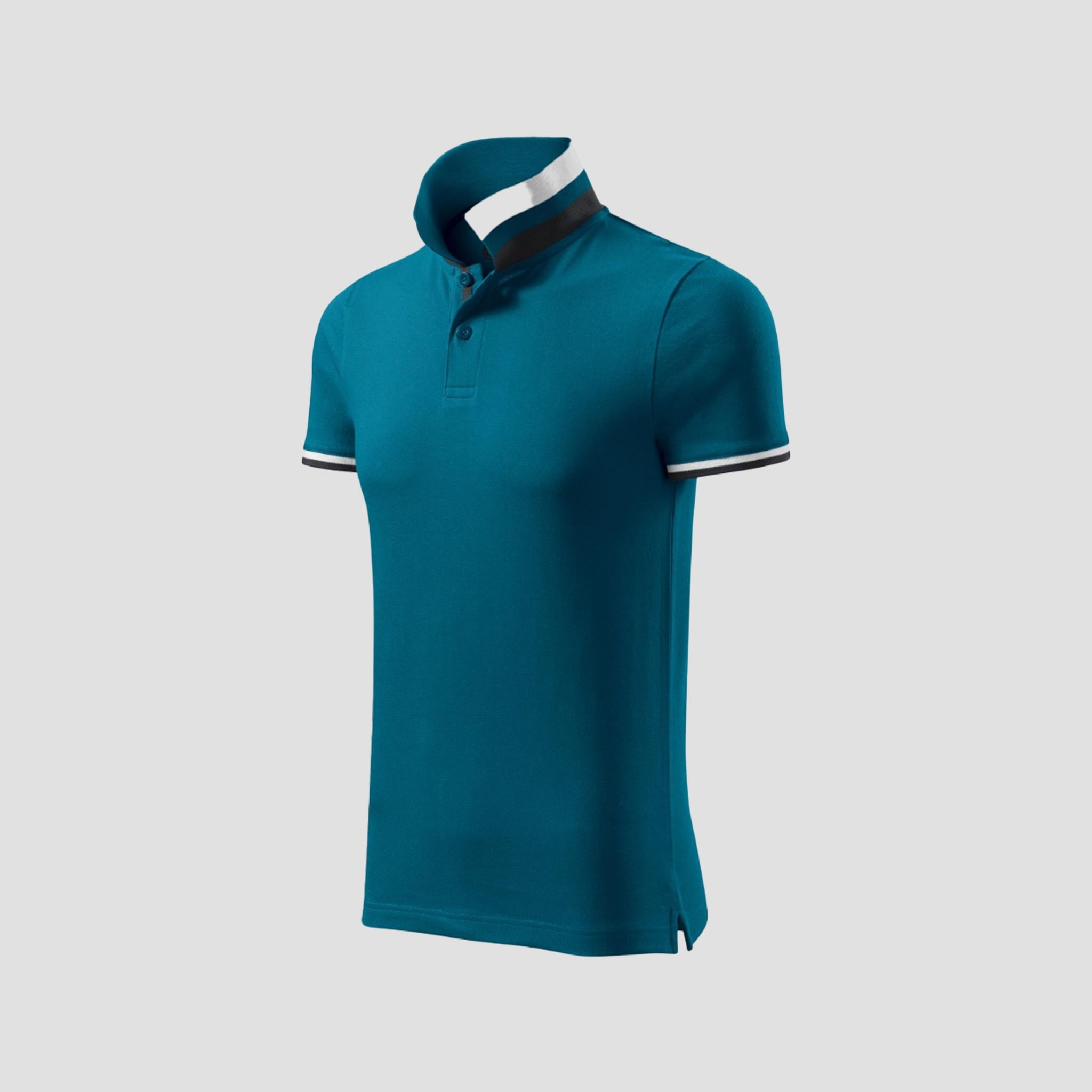 Polo shirt with contrast stripes COLLAR UP 256