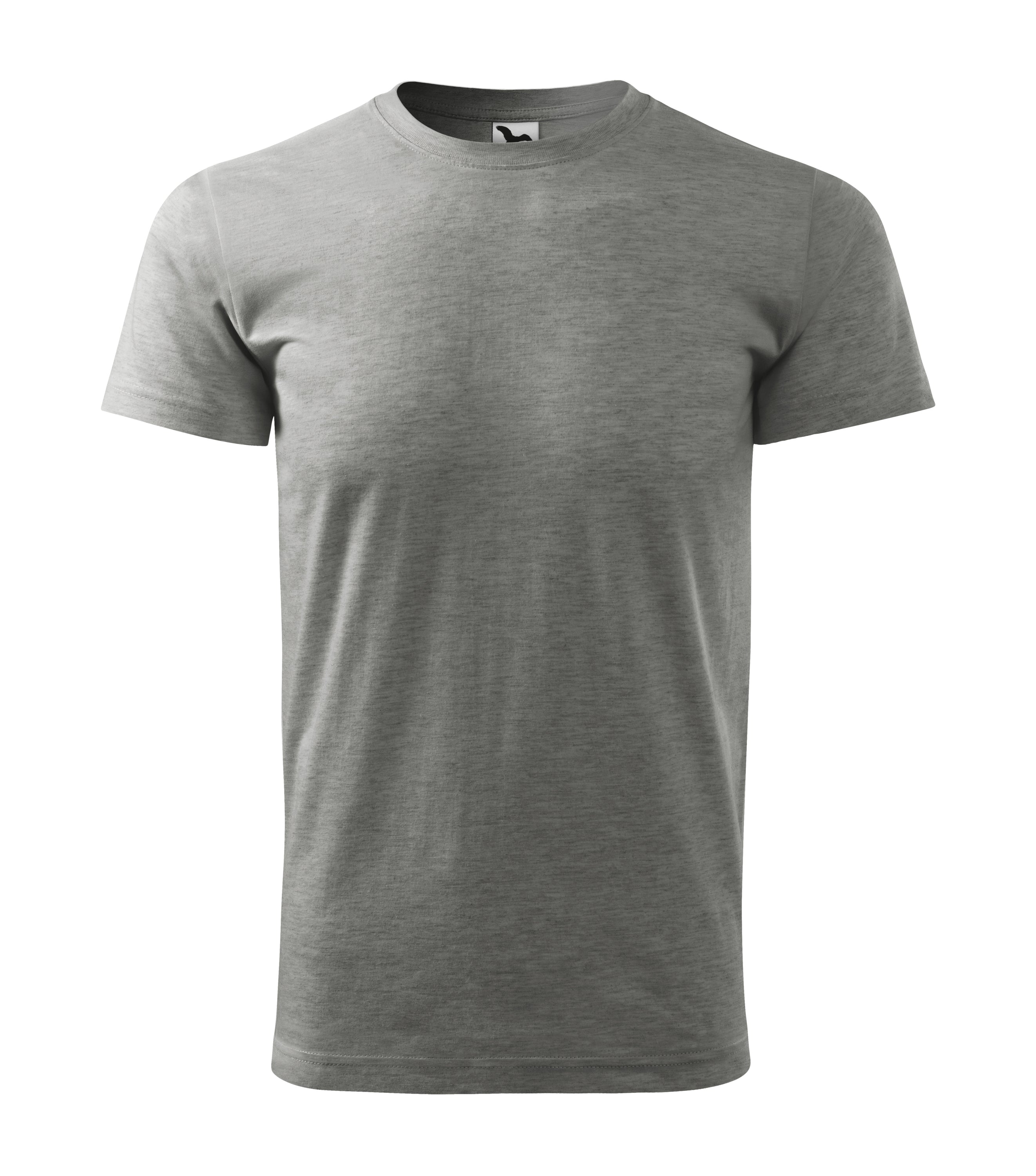 Basic T-Shirt Men Dark Gray Melange