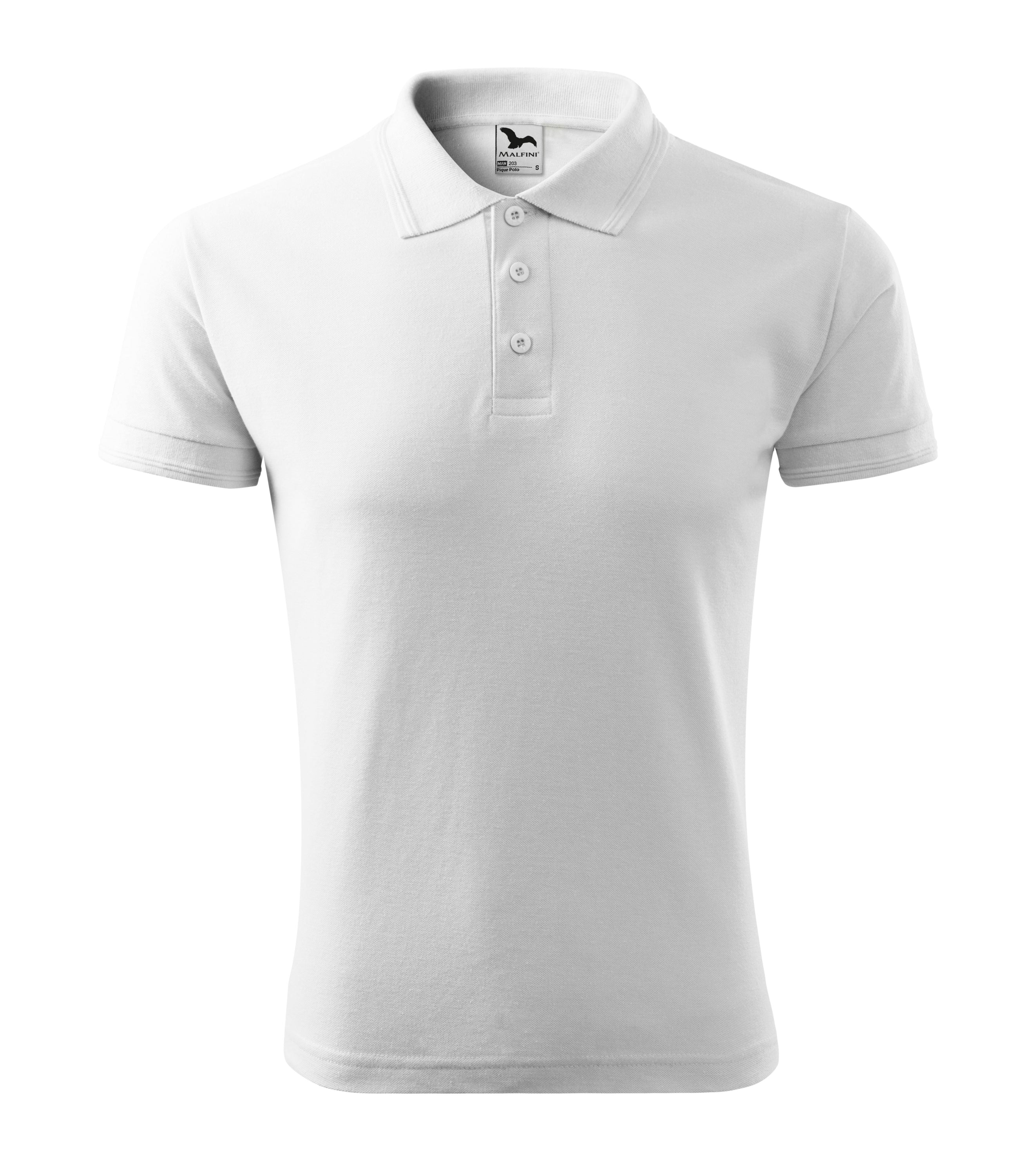 Pique Polo Shirt Men White