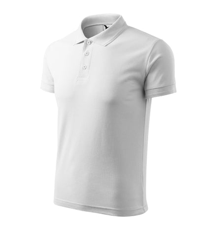 Pique Polohemd Herren Weiß