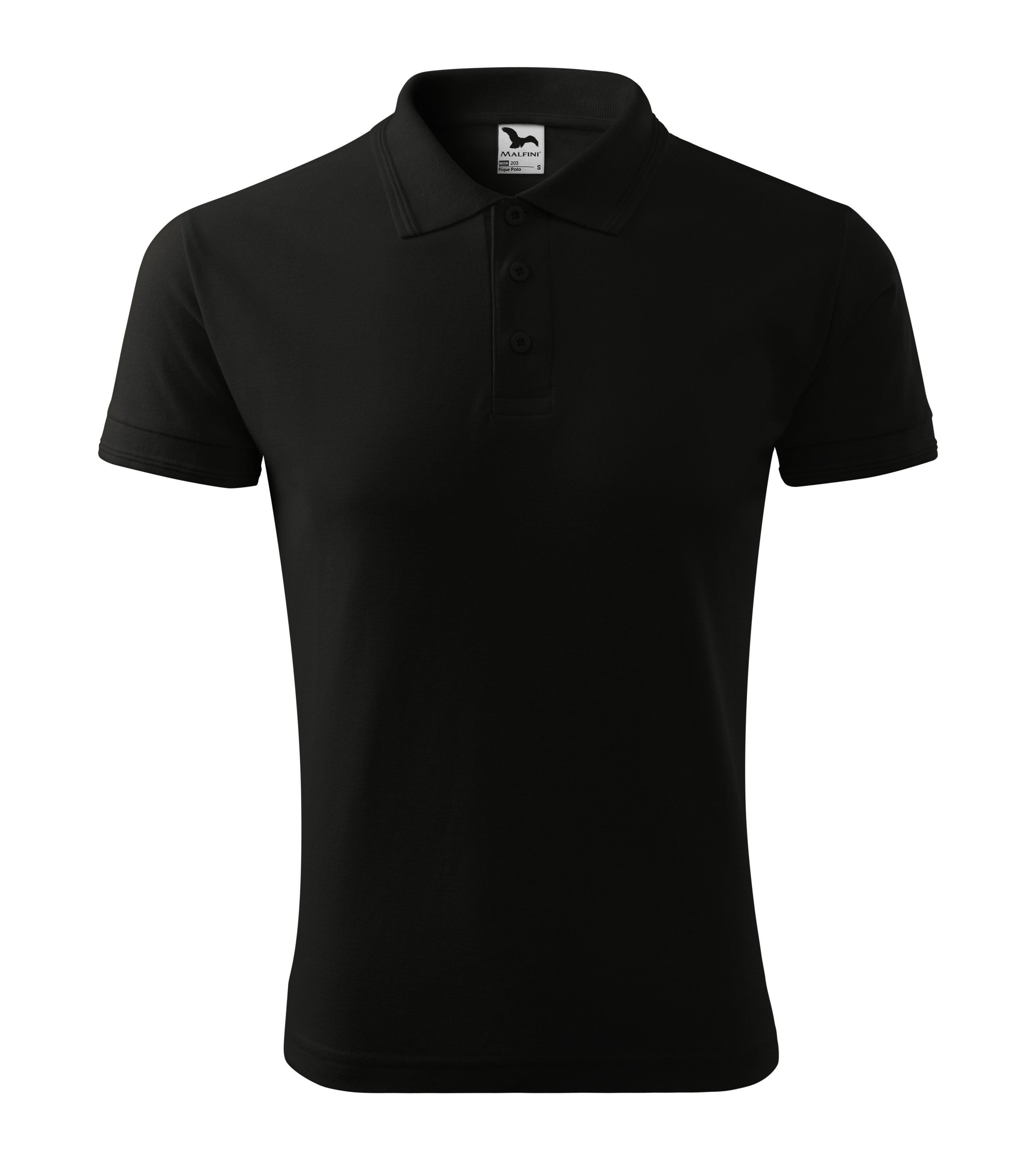 Pique Polo Shirt Men Black
