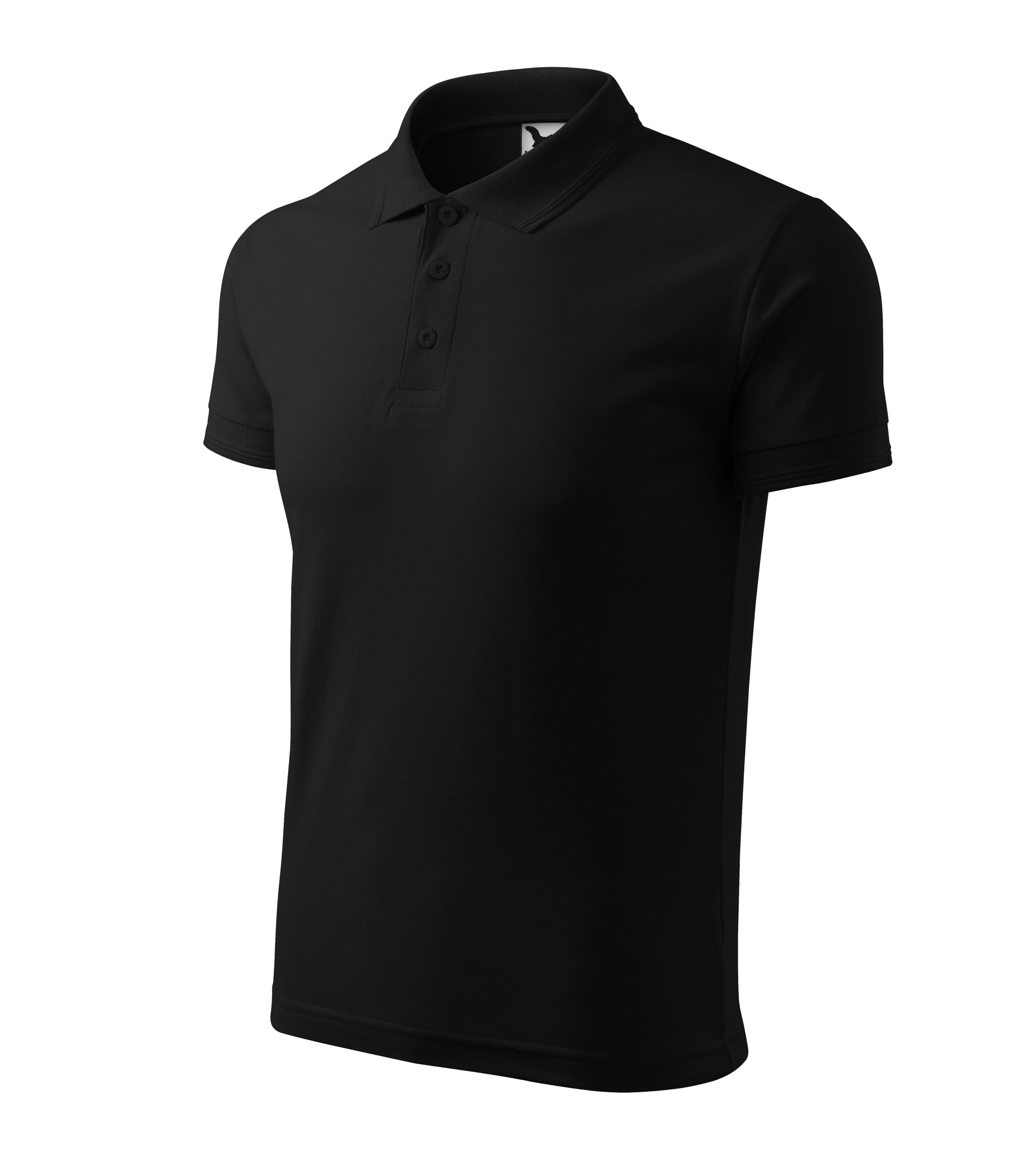 Pique Polo Shirt Men Black