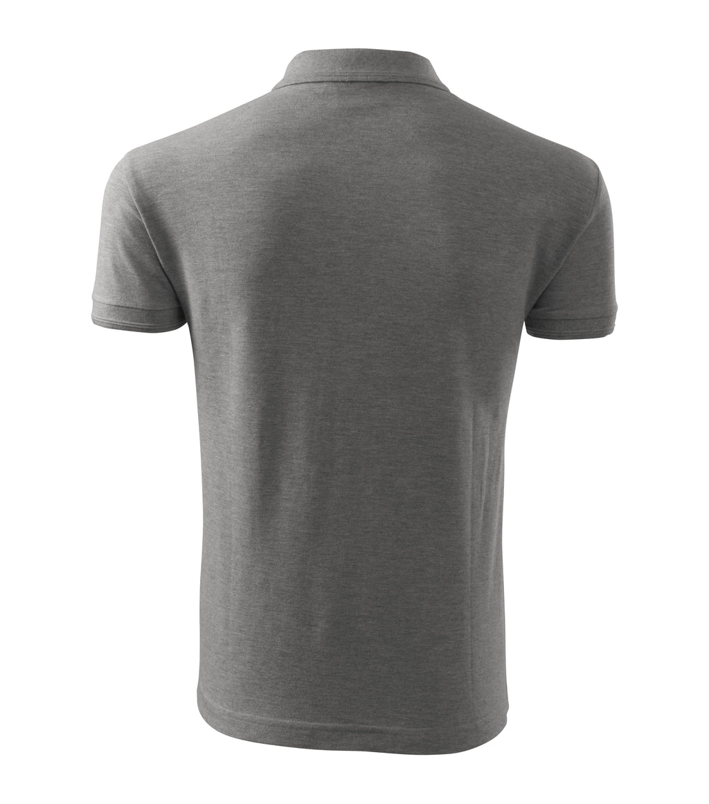 Pique Polo Shirt Men Dark Gray Melange
