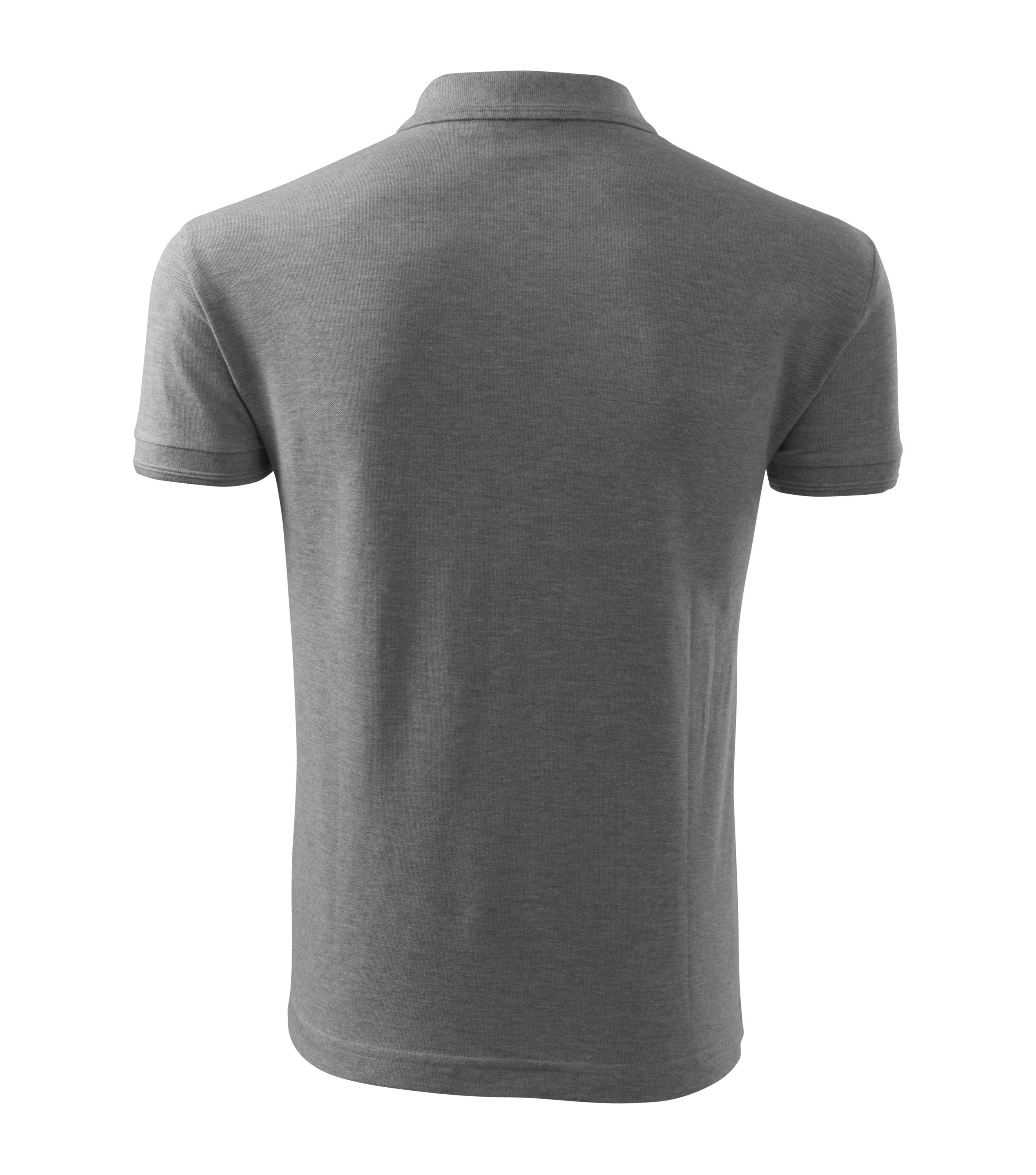 Pique Polo Shirt Men Dark Gray Melange