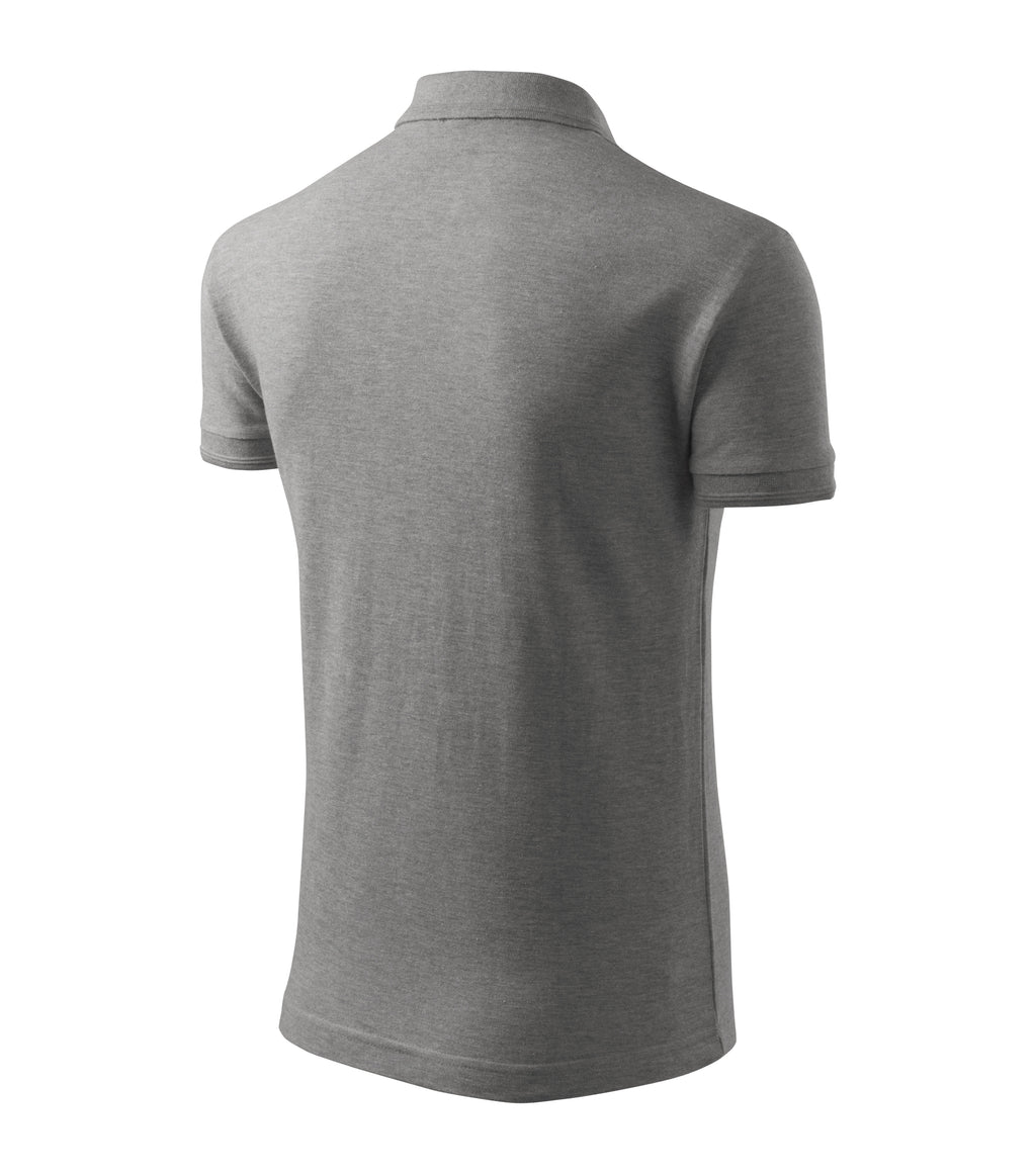 Pique Polo Shirt Men Dark Gray Melange