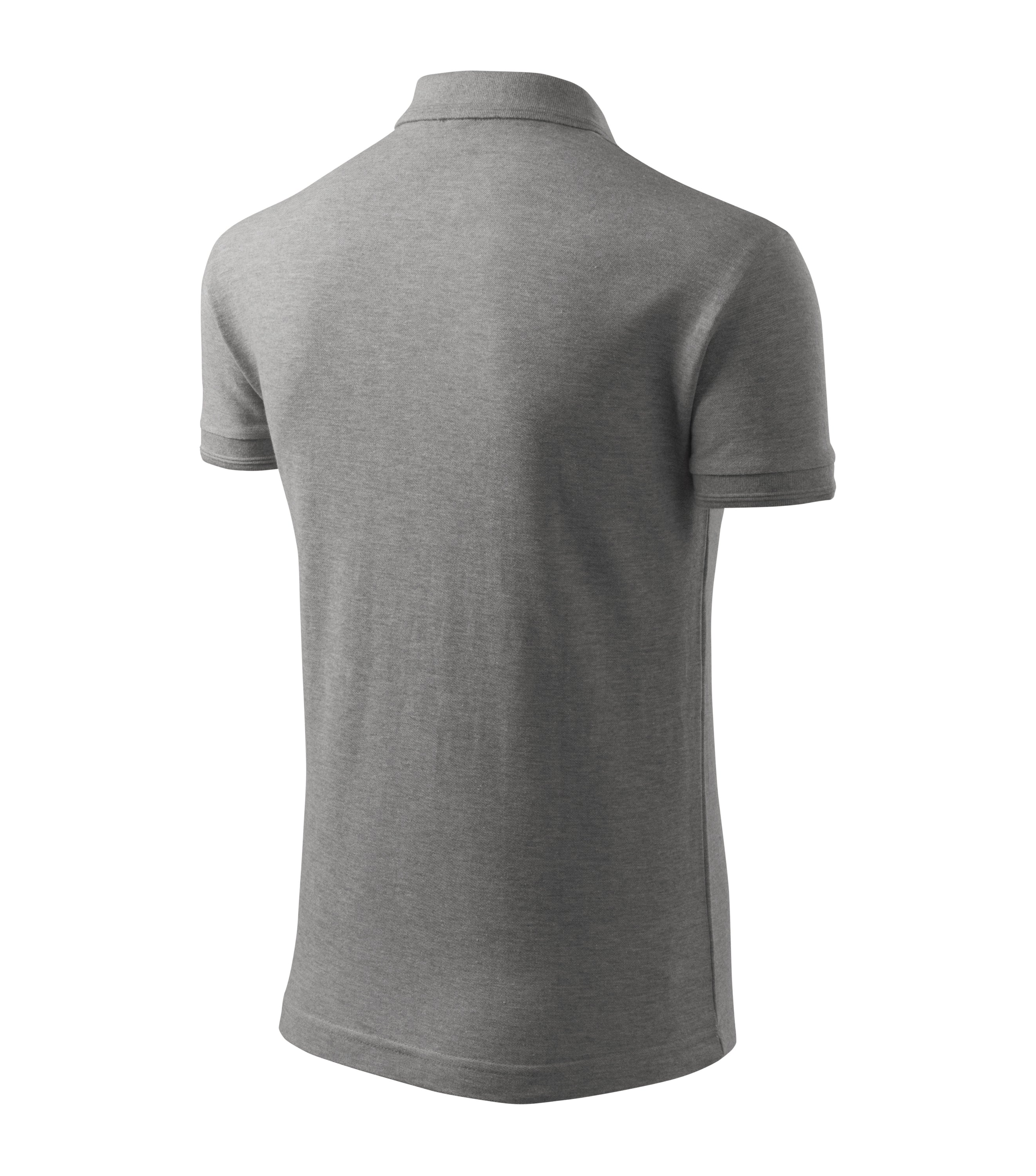 Pique Polo Shirt Men Dark Gray Melange