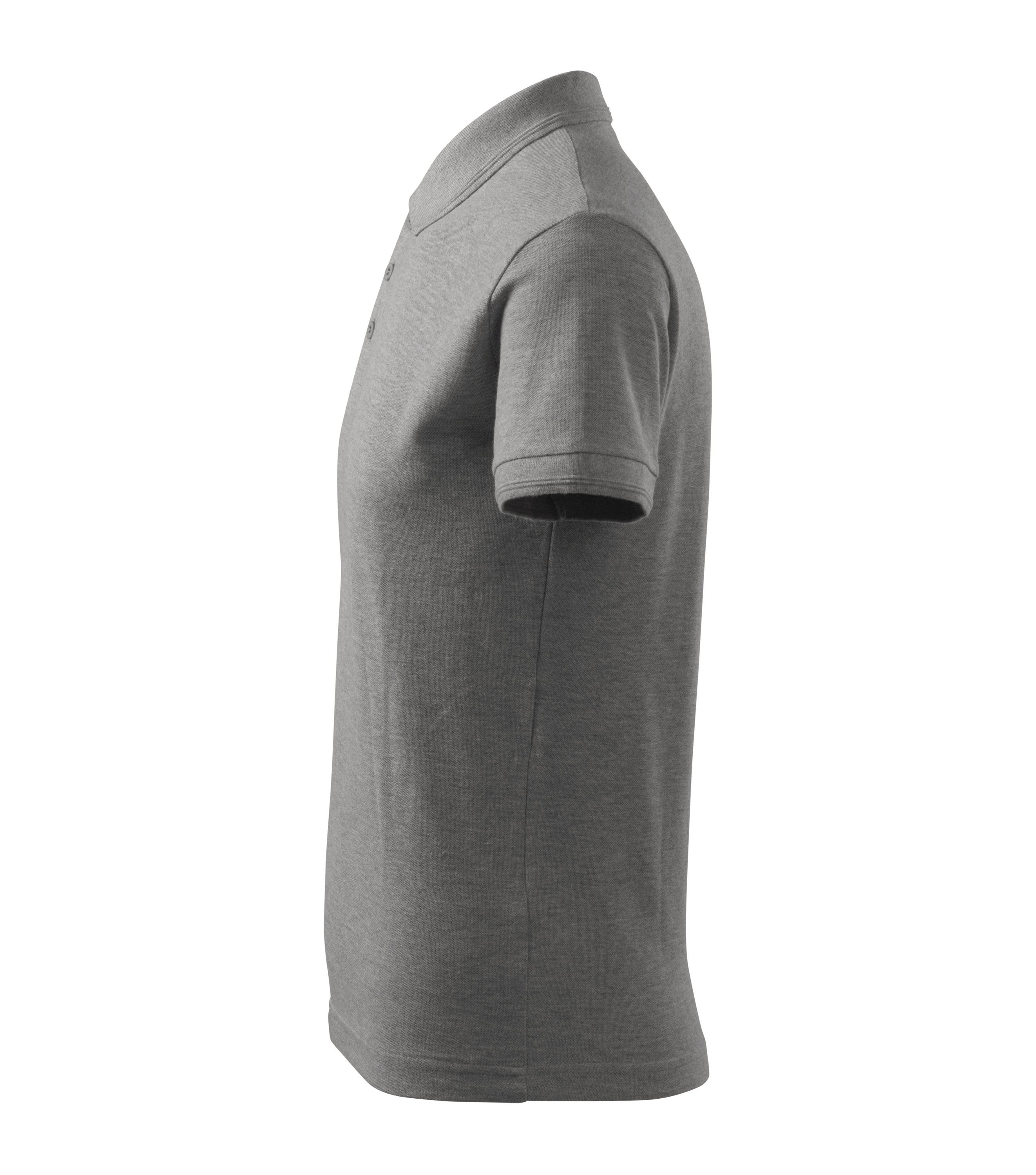 Pique Polo Shirt Men Dark Gray Melange