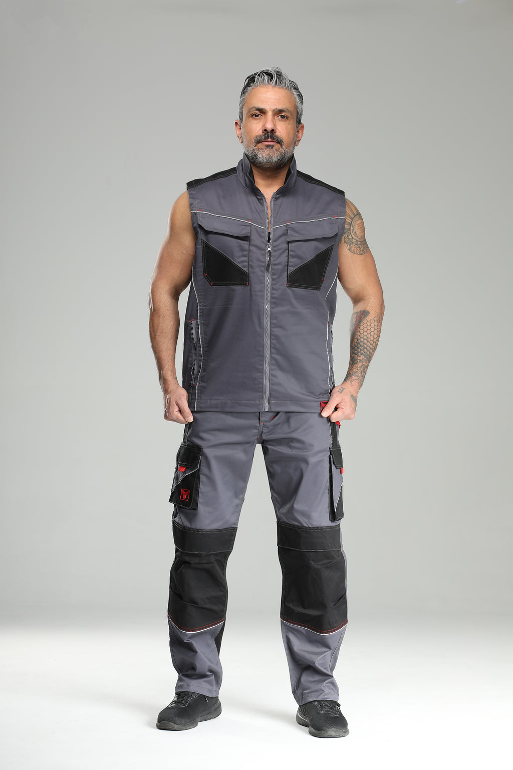 Stretch Work Pants Gray/Black