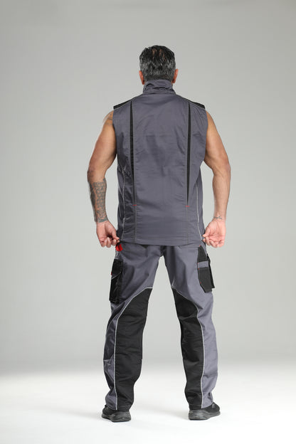 Elastische Bundhose Grau/Schwarz