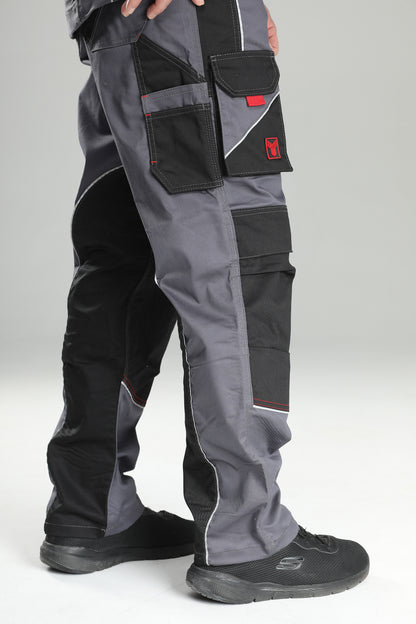 Elastische Bundhose Grau/Schwarz