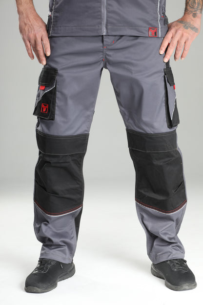 Elastische Bundhose Grau/Schwarz
