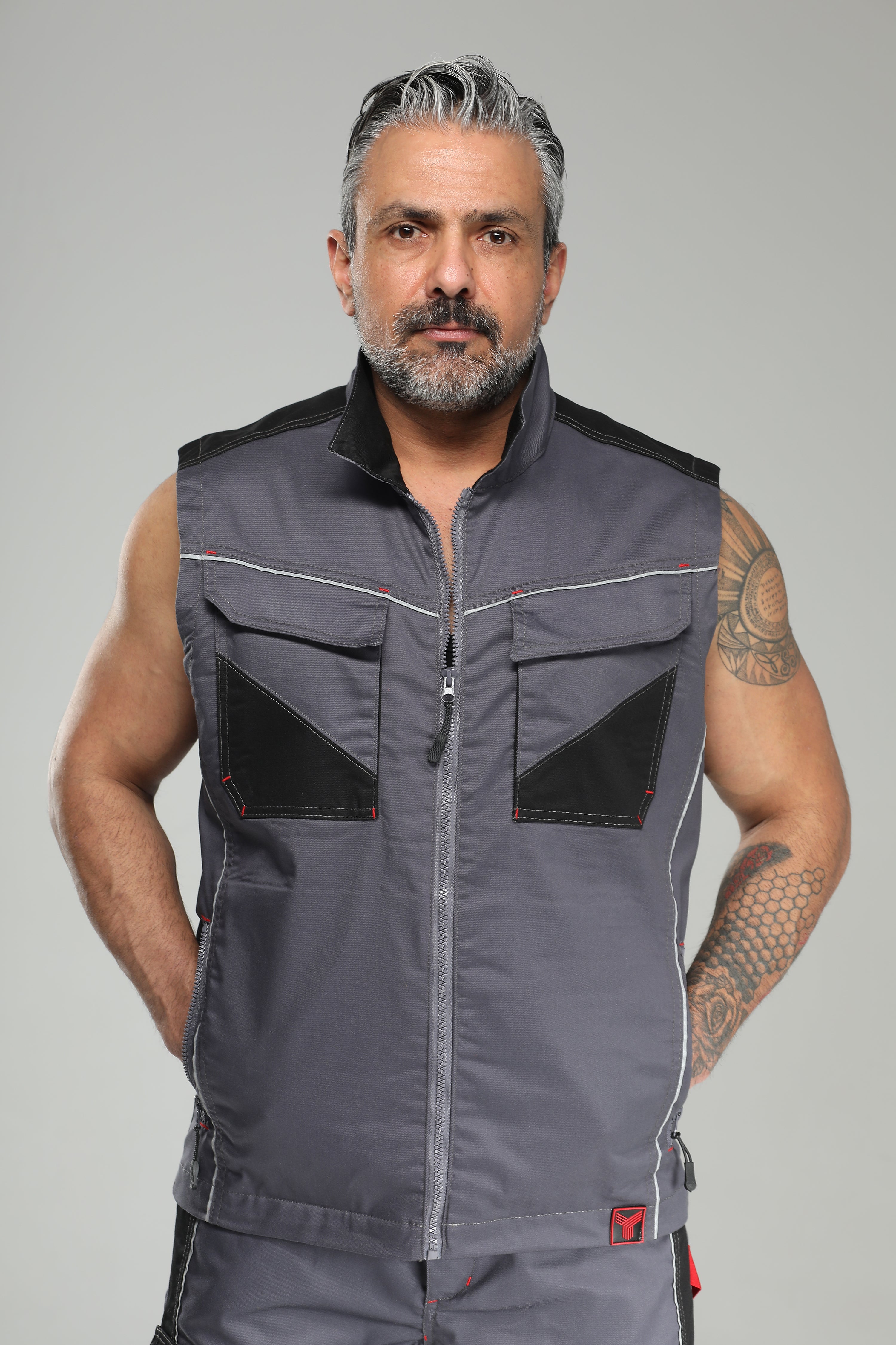 Stretch Work Vest Gray/Black