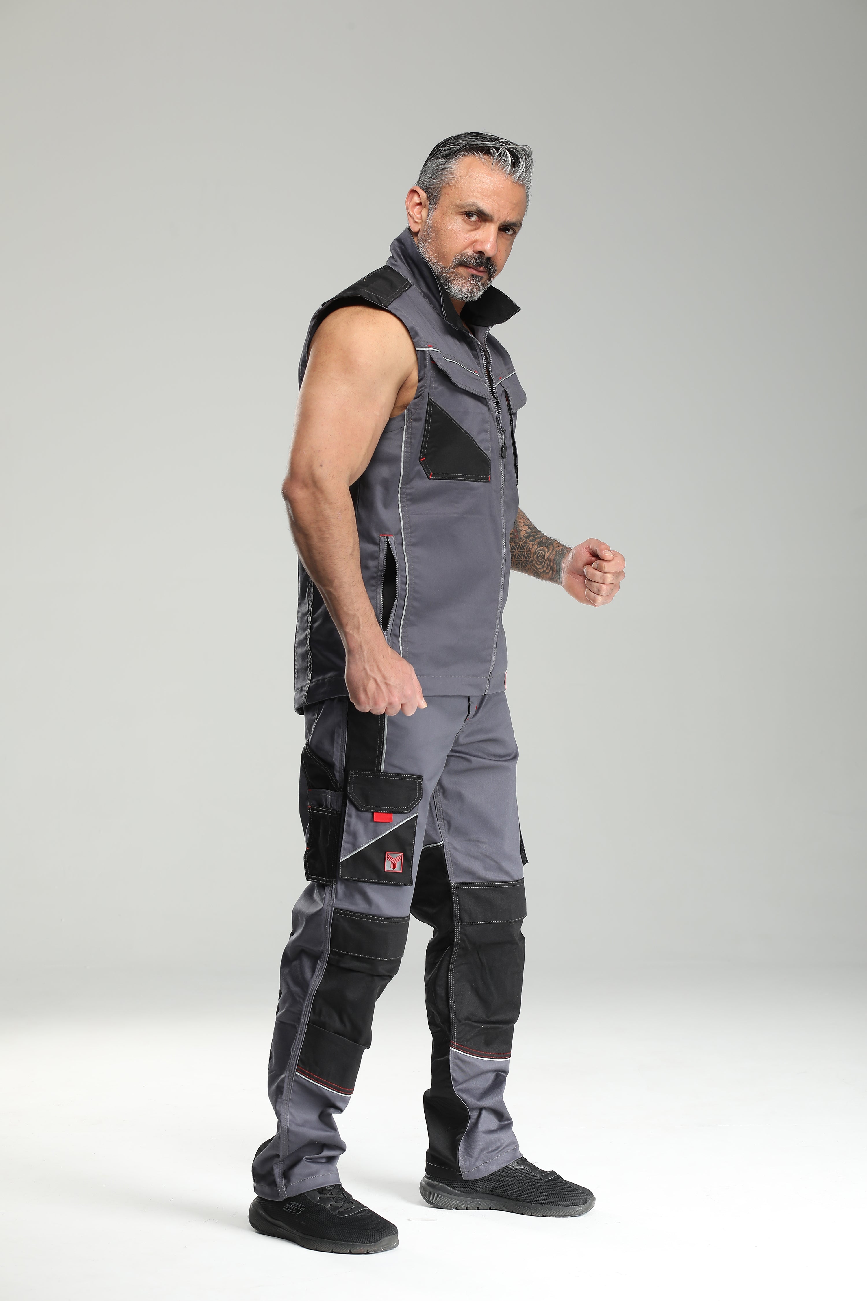 Stretch Work Pants Gray/Black