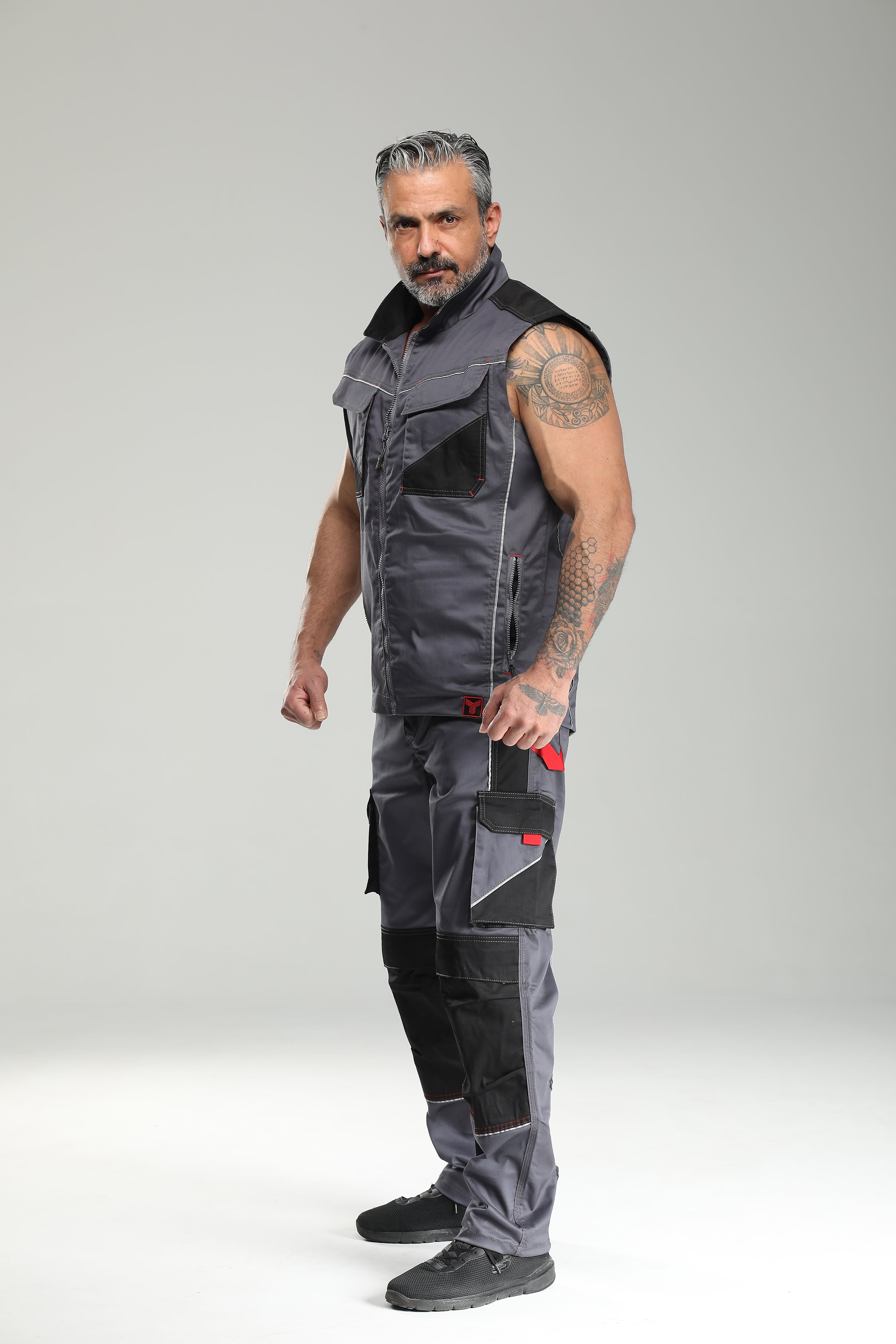 Stretch Work Vest Gray/Black
